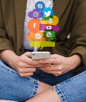 celular iconos redes sociales